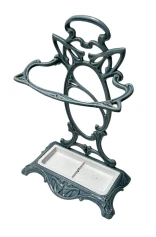 Art Nouveau Enameled Iron Umbrella Stand, 1900s